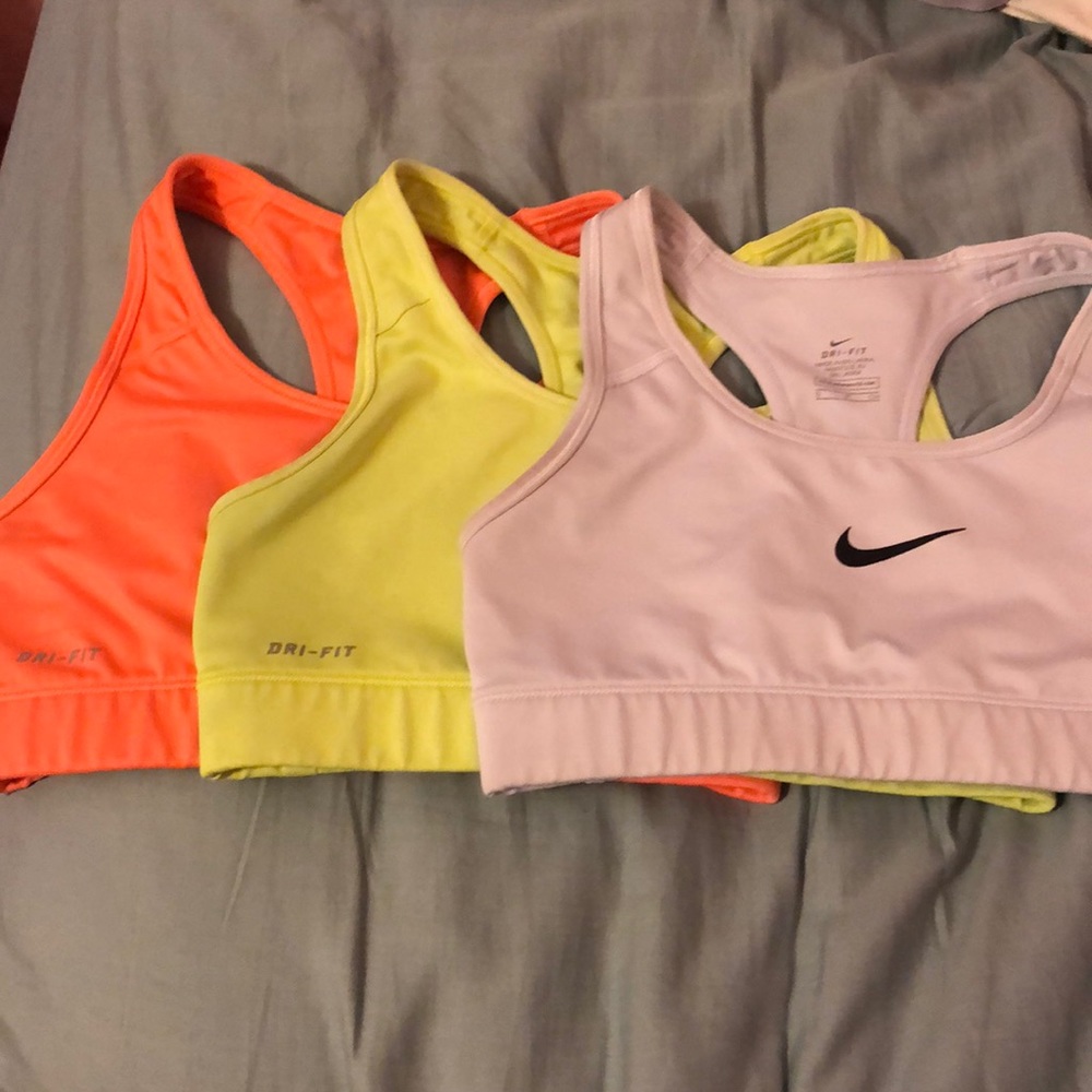 3 Nike dri-fit sports bras